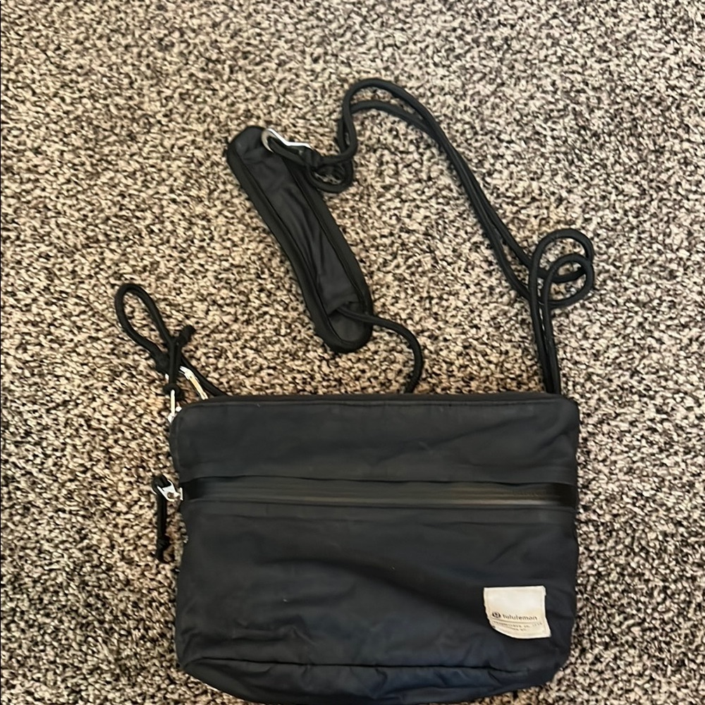 Lululemon Athletica Black Crossbody Bag with Adjustable Strap*please see picture
